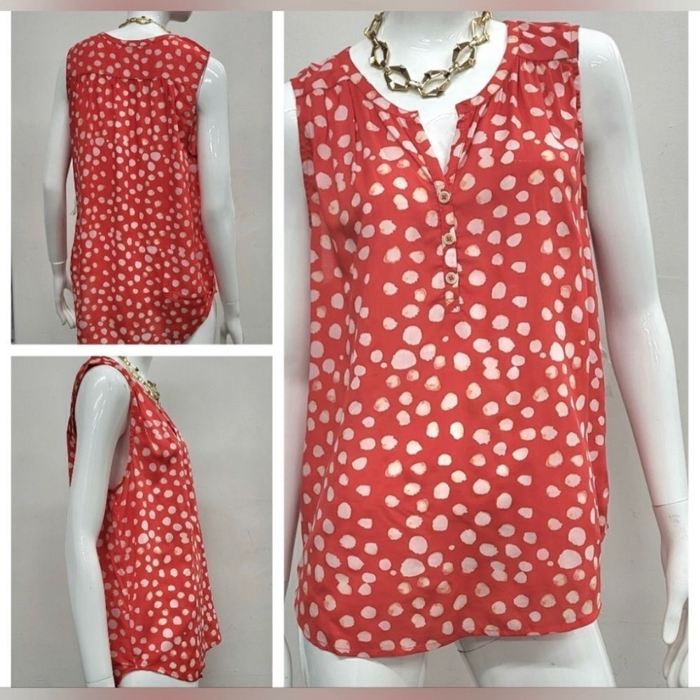 🆕Velvet by Graham & Spencer NWT Febe Royalty Blouse in Red and White (VGS-3/4) - Picture 2 of 2